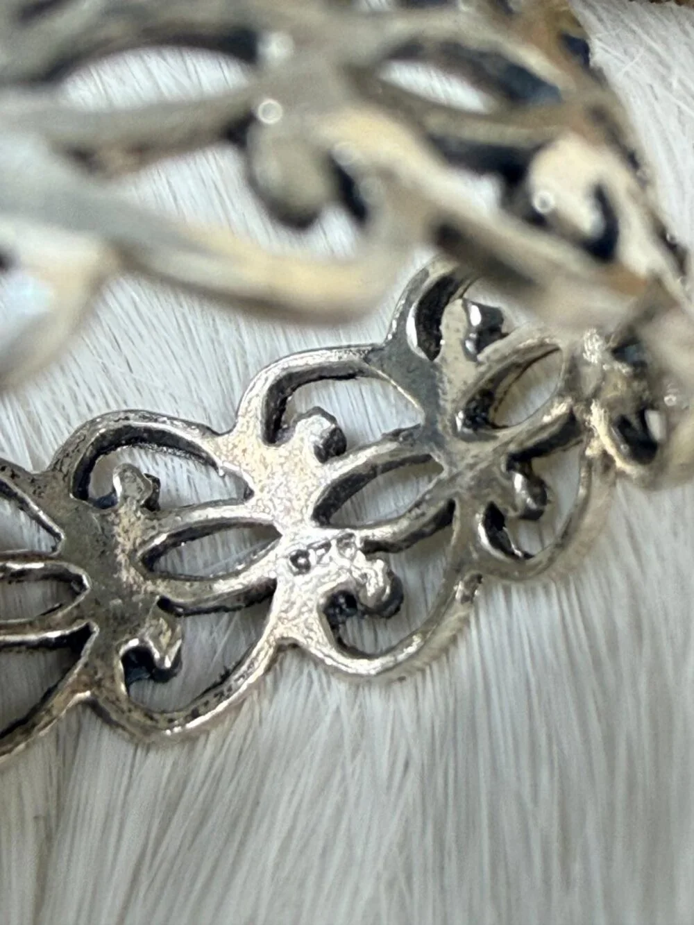 Sterling Silver Diamond Cut Open Work Ring Size 11.25